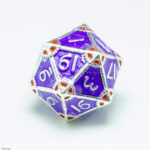 Dadi in Metallo con ingranaggi argento+viola+rosso - immagine 2