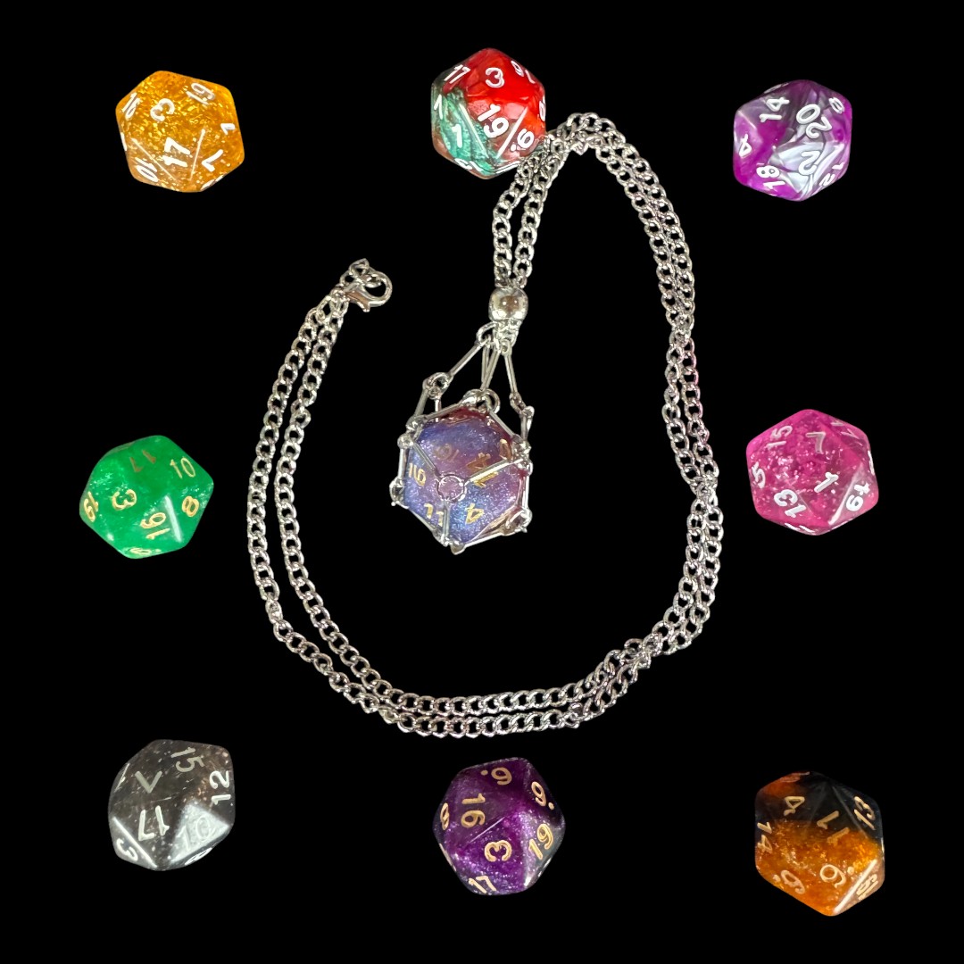 Ciondolo porta d20 argento - immagine 2