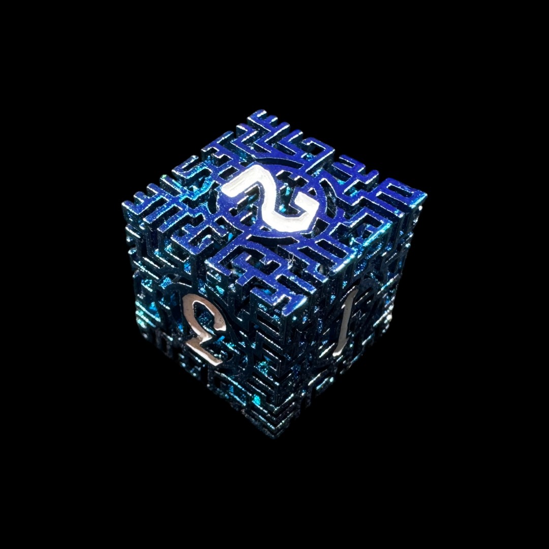 Dadi in Metallo cavo labirinto blu - Image 3