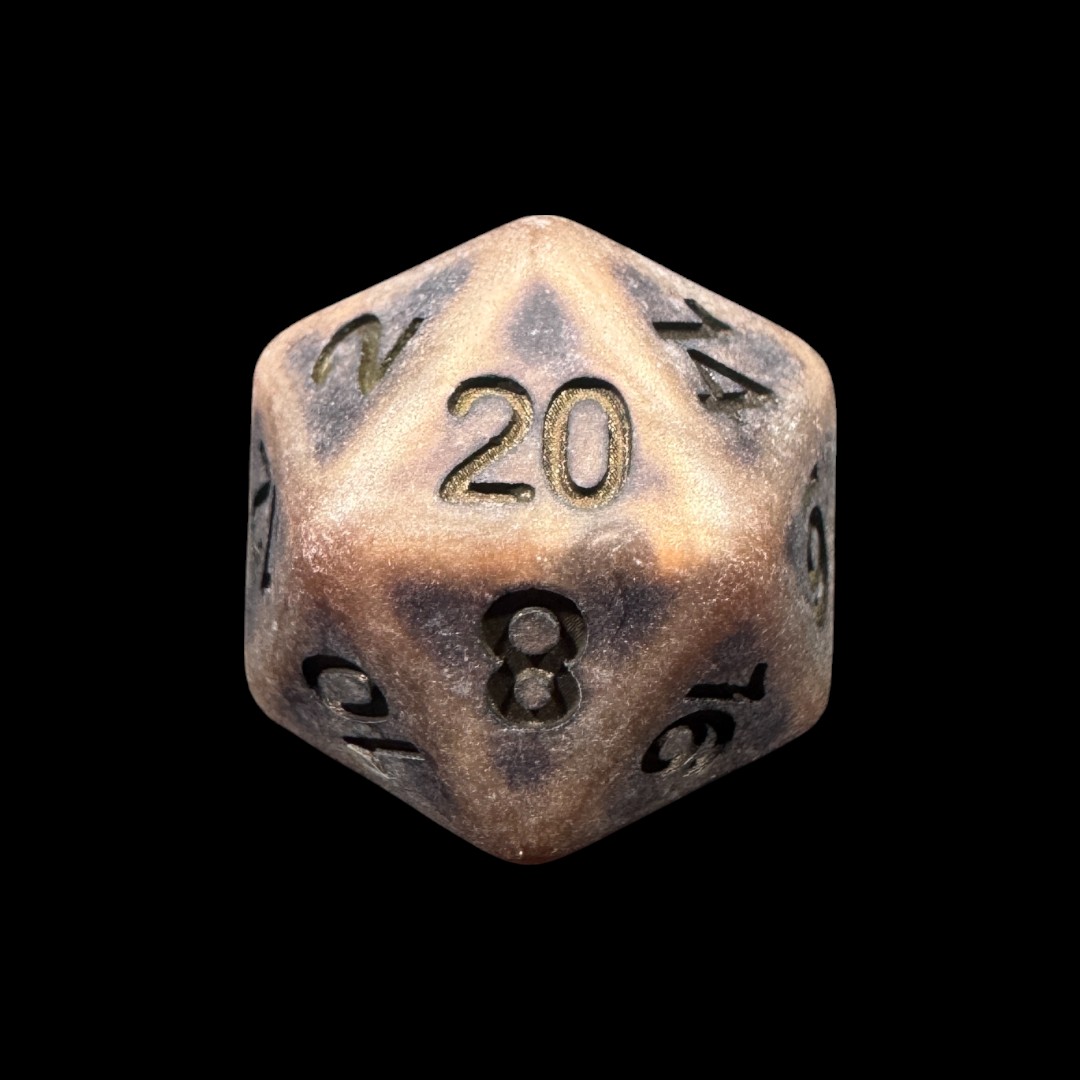 Dadi anticati marrone scuro - immagine 2