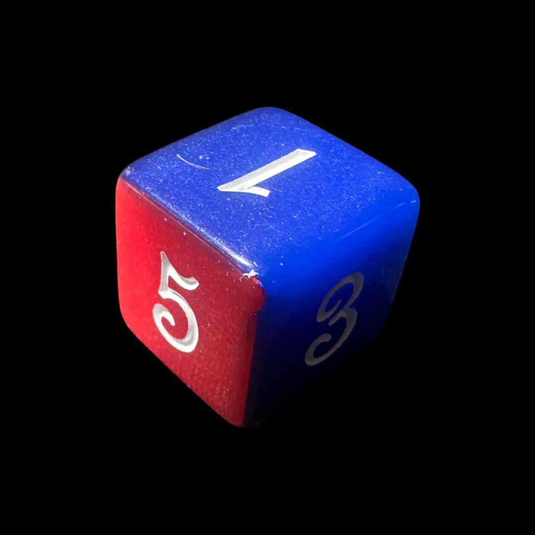 Dadi opaco multicolore blu+rosso - immagine 2