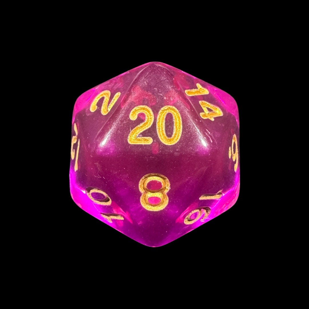 Magenta transparent dice - Image 2