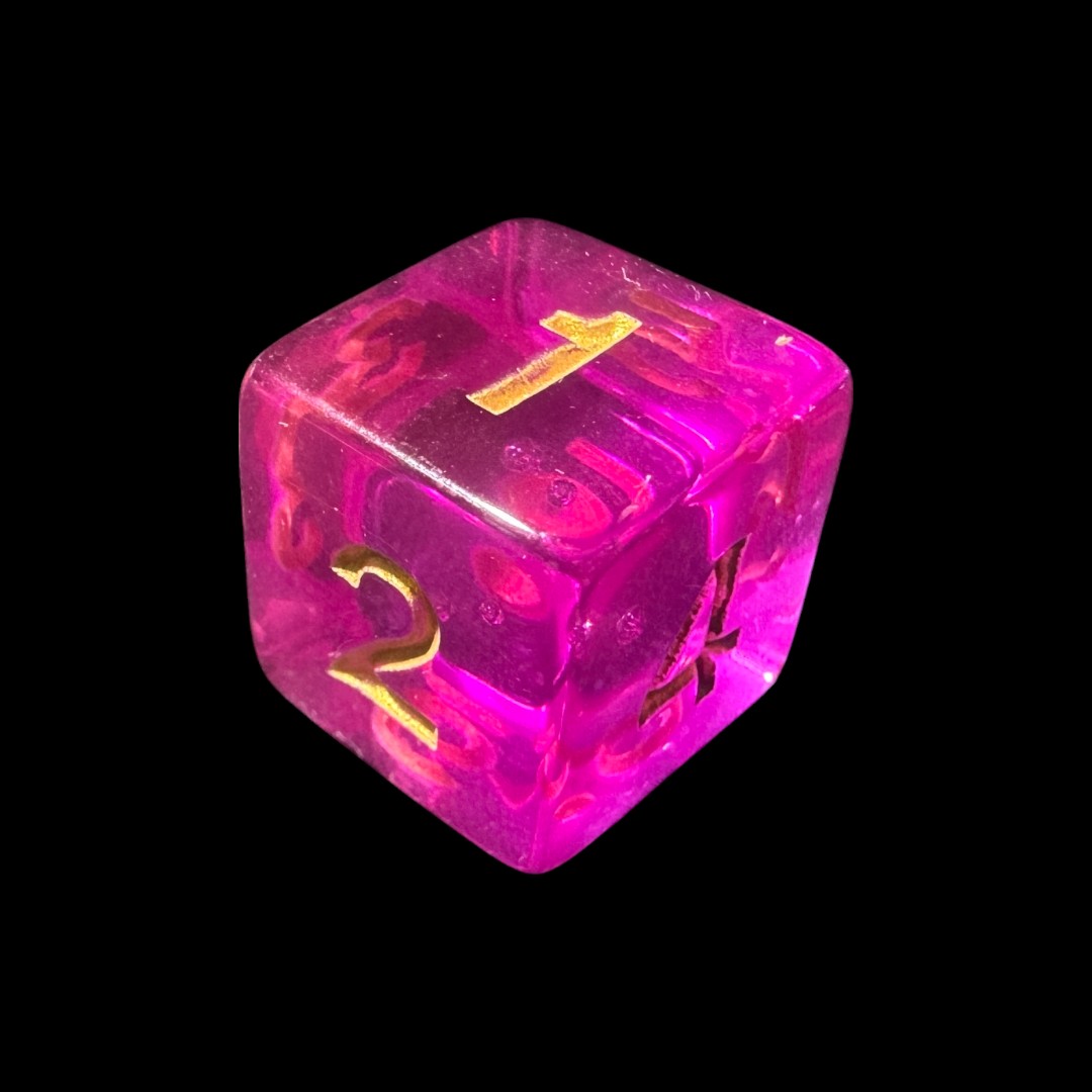 Magenta transparent dice - Image 3
