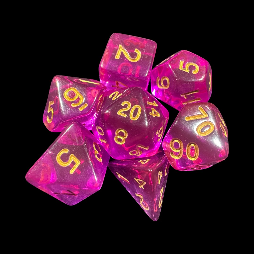 Magenta transparent dice