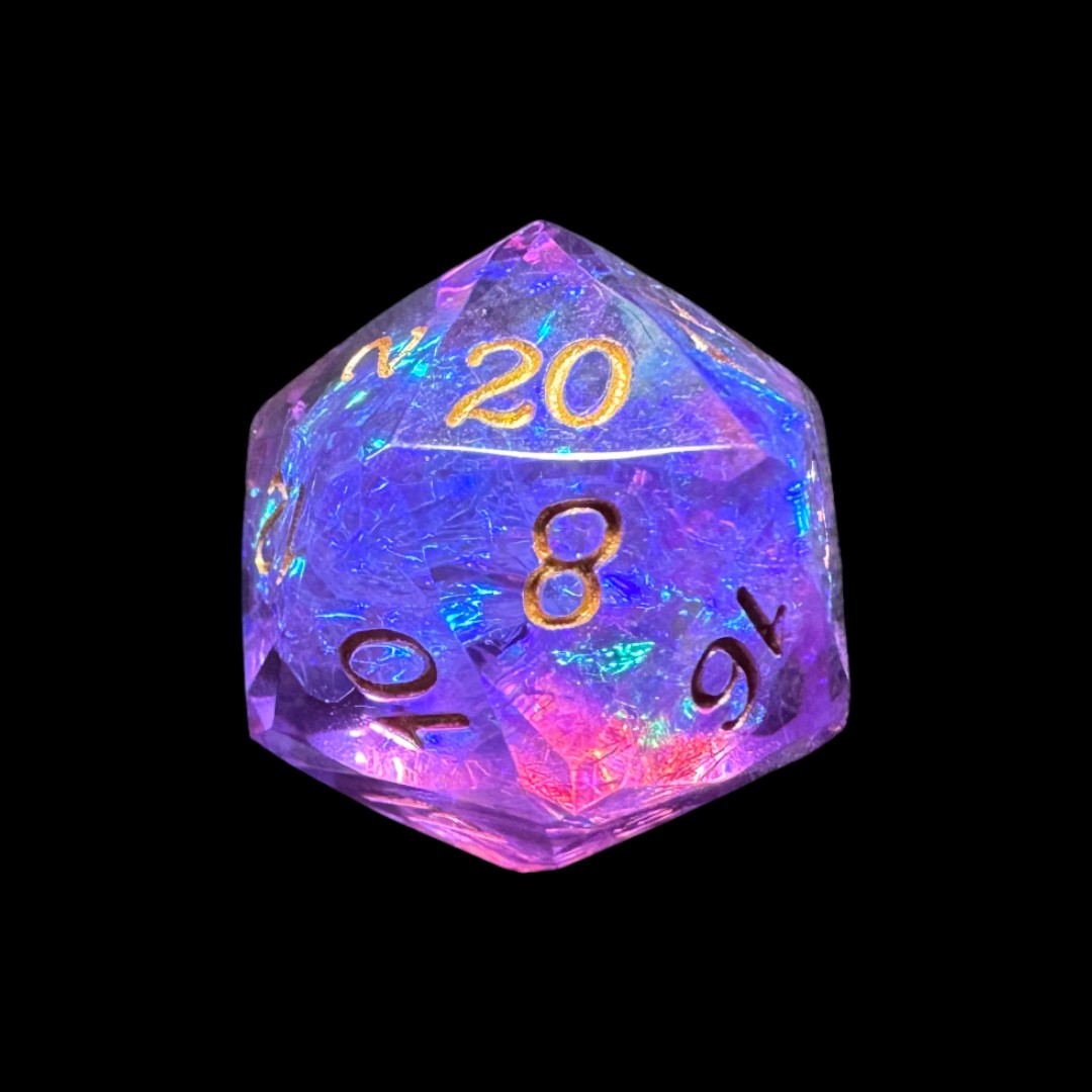 Dadi spigolo vivo Prismatici viola - immagine 3