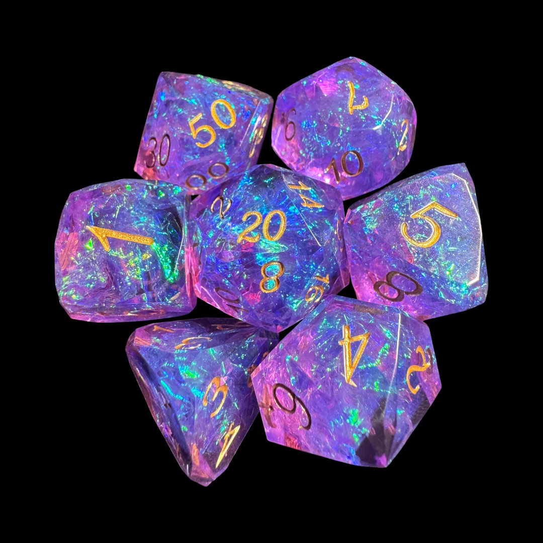 Dadi spigolo vivo Prismatici viola