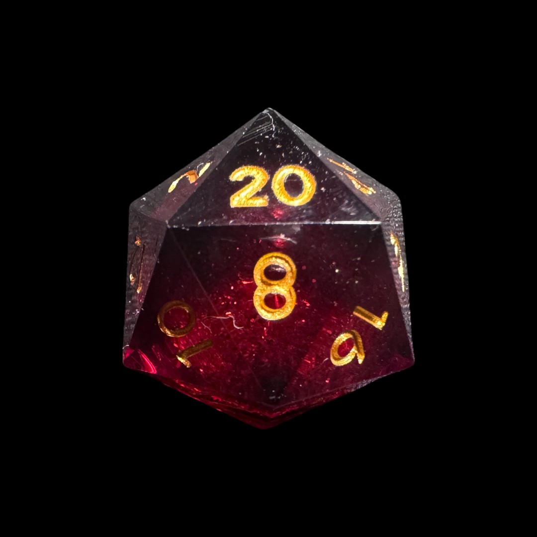 Dadi spigolo vivo nero+rosso con liquido - immagine 2